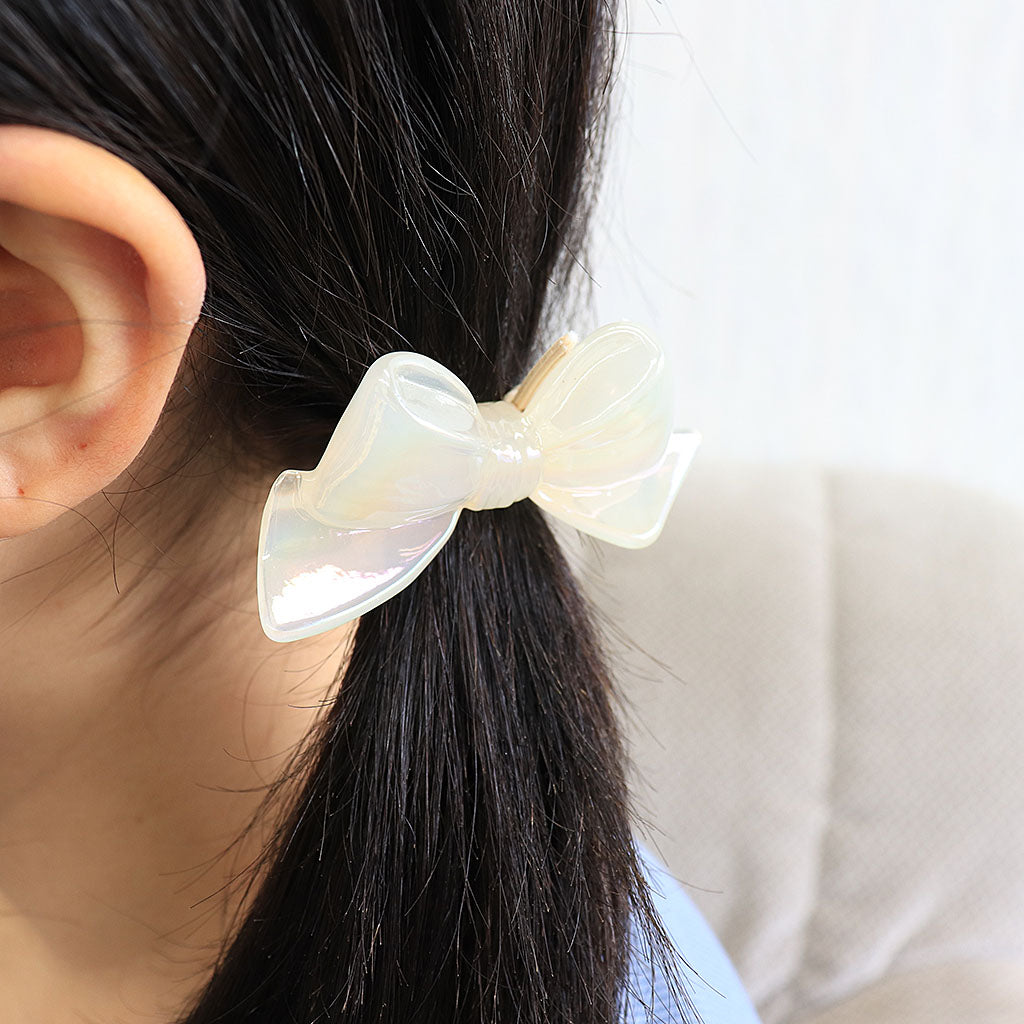 大きめオーロラカラー立体リボンヘアゴム/1個売り