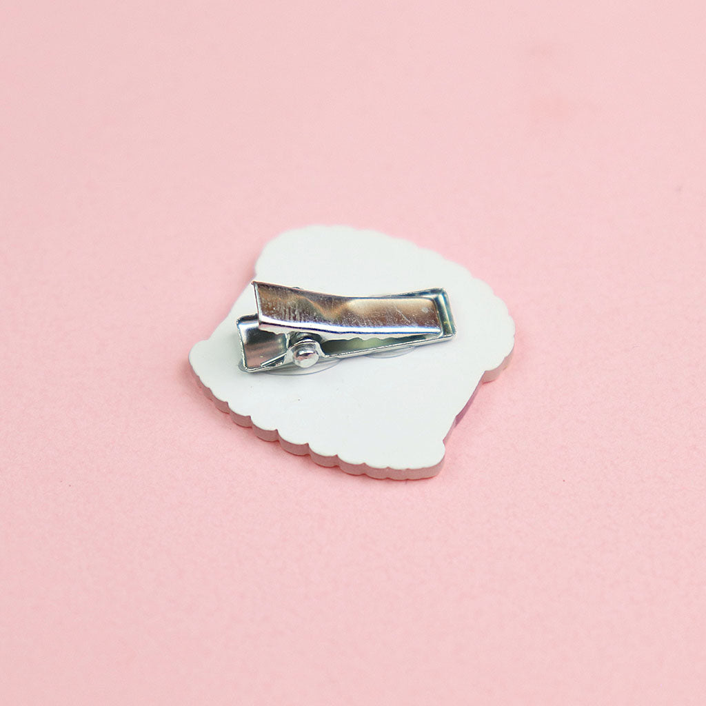 ラメ入りカラフルケーキ柄ミニヘアクリップ/1個売り
