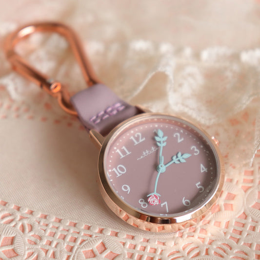 バラ/カラビナキーホルダーウォッチ