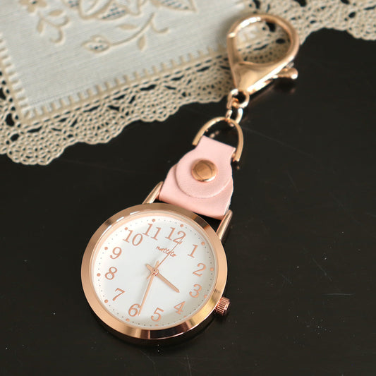 ピンク&ピンクゴールド/キーチェーンウォッチ
