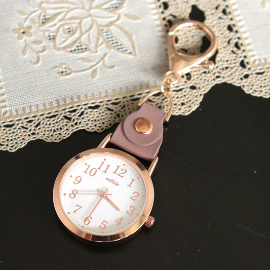 ダスティグレー&ピンクゴールド/キーチェーンウォッチ