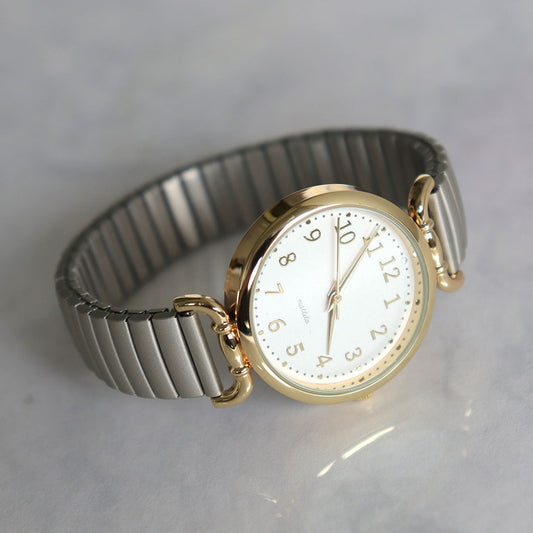 グレー/じゃばらバンドらくらく高見え腕時計