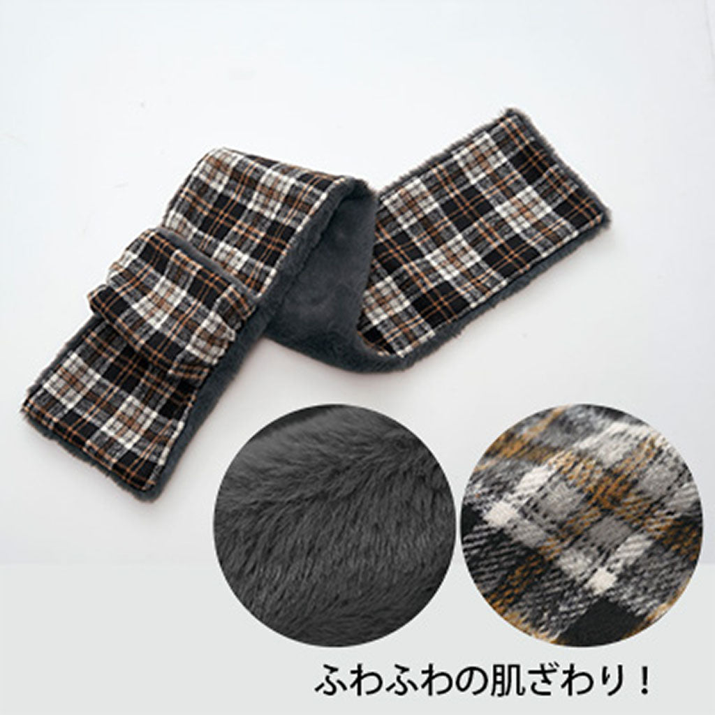 ブラック/キュッと通すだけ2WAYリバーシブルマフラー