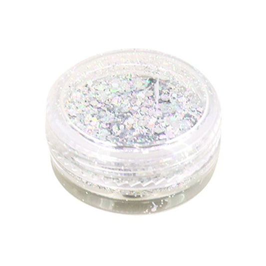 シルバーカラー/ホログラム/ゆめかわ系ケース付きたっぷりラメ&スパンコール