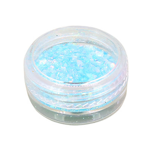 ライトブルー/ゆめかわ系ケース付きたっぷりラメ&スパンコール