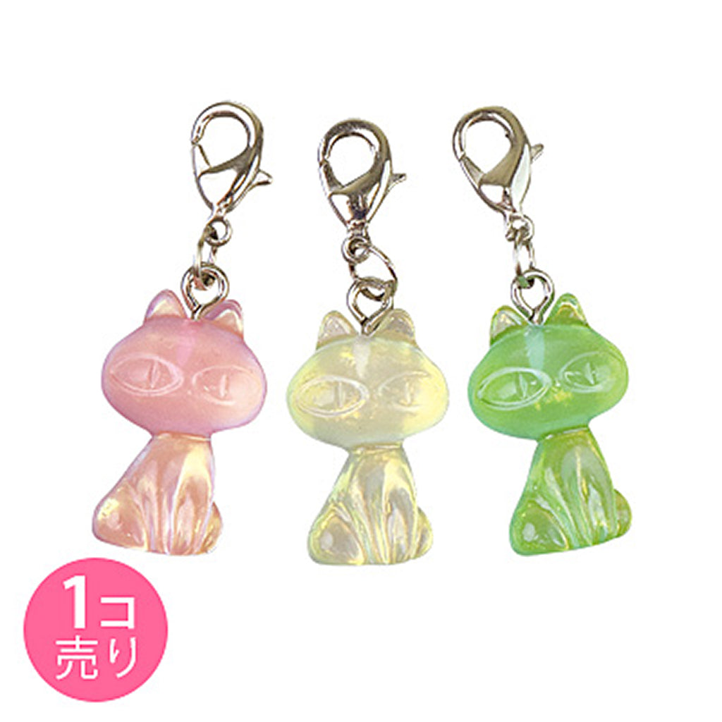 オーロラカラー/ネコジッパーチャーム/1個売り