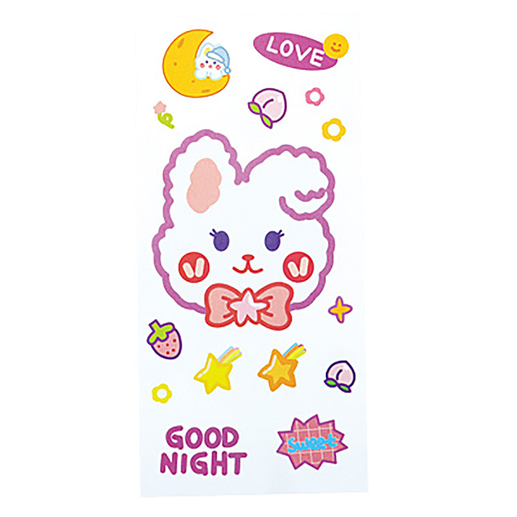 もこもこクマ&ウサギのクリアステッカー/1枚売り