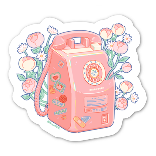 ステッカー（赤電話）/イラストレーターHiroko