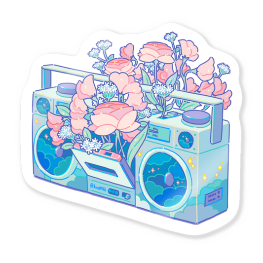 ステッカー（ラジカセ）/イラストレーターHiroko