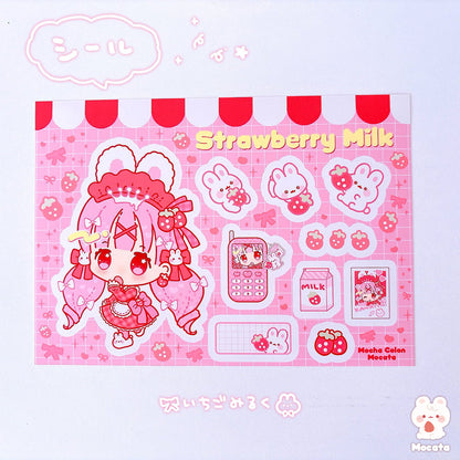 いちごみるくな女の子 シール／イラストレーターもか汰