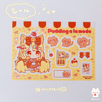 プリンアラモードな女の子 シール／イラストレーターもか汰