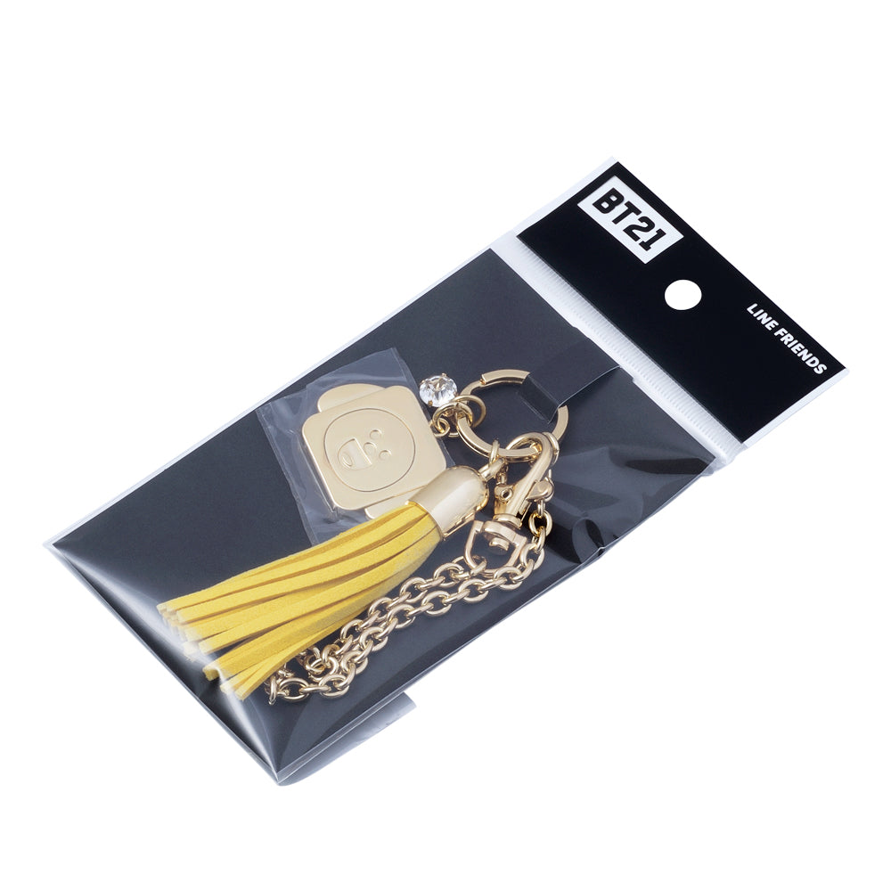 BT21 CHIMMY　フリンジ付きゴールドメタルバッグチャーム
