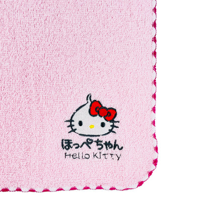 Hello Kitty ハローキティ 刺繍タオル ほっぺちゃん／ピンク