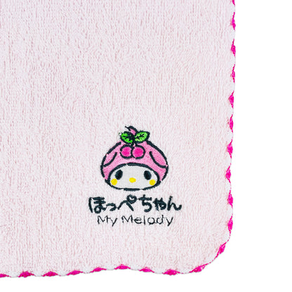 My Melody マイメロディ 刺繍タオル ほっぺちゃん／薄ピンク
