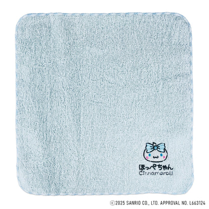 Cinnamoroll シナモロール 刺繍タオル ほっぺちゃん／白水色