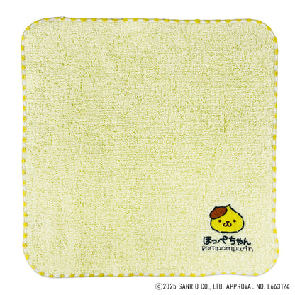 Pompompurin ポムポムプリン 刺繍タオル ほっぺちゃん／イエロー