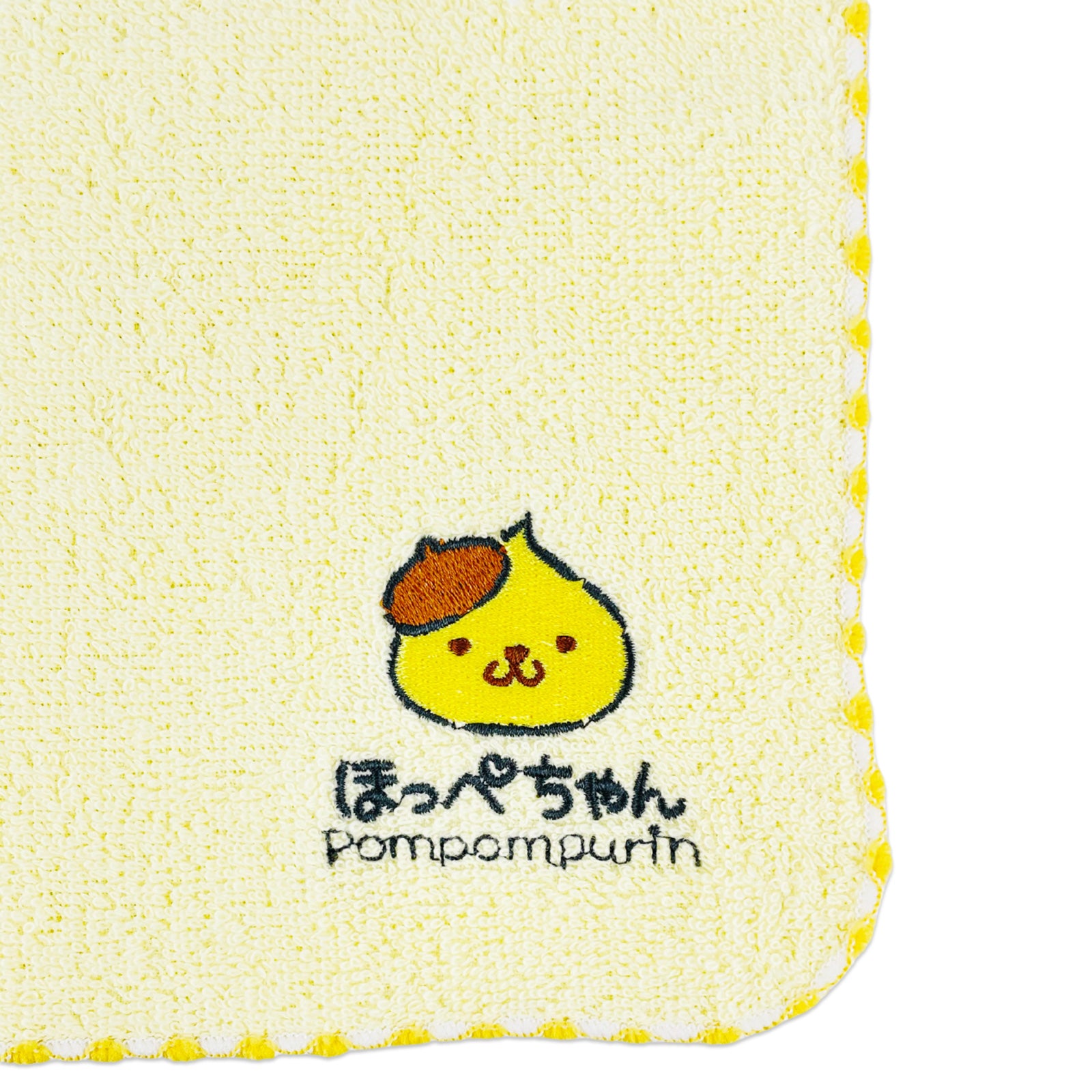 Pompompurin ポムポムプリン 刺繍タオル ほっぺちゃん／イエロー