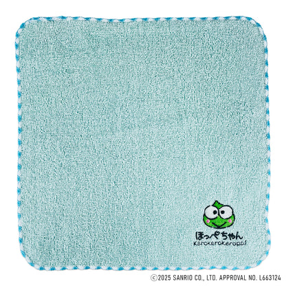 Kerokerokeroppi けろけろけろっぴ 刺繍タオル ほっぺちゃん／ミントグリーン