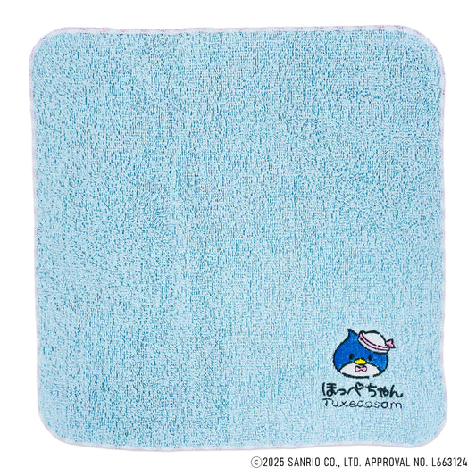 Tuxedosam タキシードサム 刺繍タオル ほっぺちゃん／水色