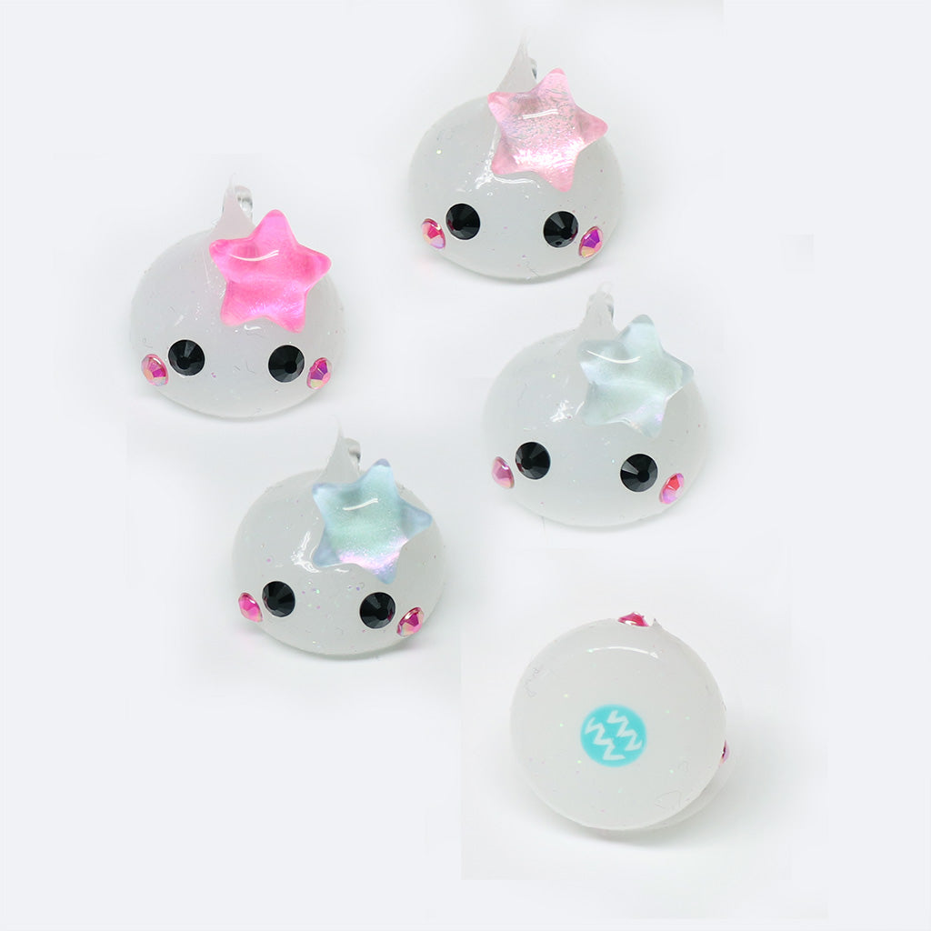 水瓶座☆ほっぺちゃん／蓄光ラメほっぺちゃんストラップ／おまじないカード付き