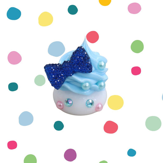 白＆水色／ホイップ盛り盛りしゅわしゅわデカほっぺちゃん／ストラップ