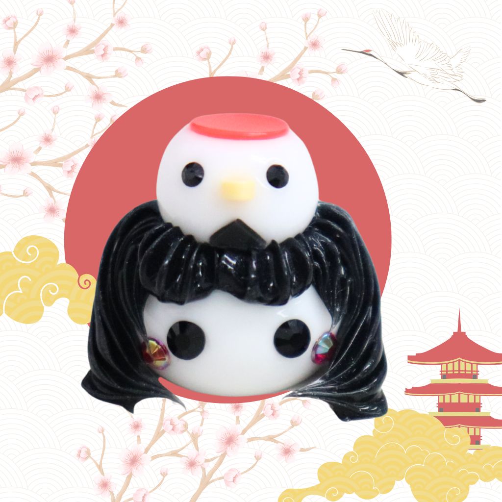 白／鶴を助けたら懐かれたほっぺちゃん／ストラップ