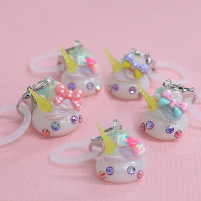 白パール／メルヘンランドのユニコーンほっぺちゃんめじるしチャーム