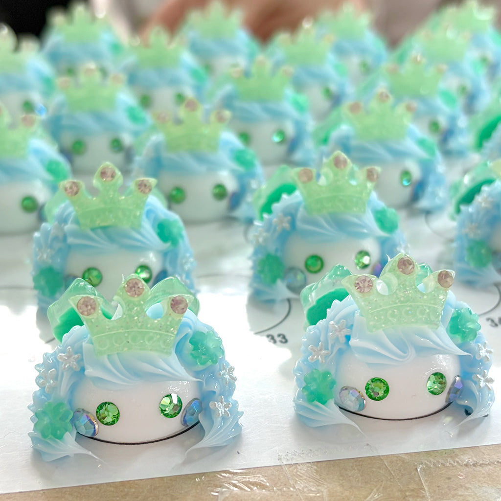 キラキラホワイトパール／プリンセスシリーズ♡ナチュラルほっぺちゃんストラップ