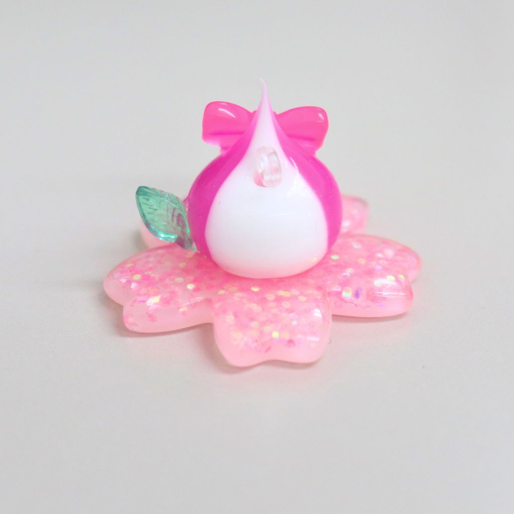 ピンク白／潤いピンクの桜ほっぺちゃん／ストラップ