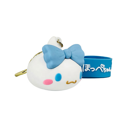 シナモロール／ラバー立体キーホルダーほっぺちゃん
