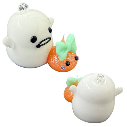 ゴーストとオレンジミニほっぺちゃんのめじるしキーホルダー