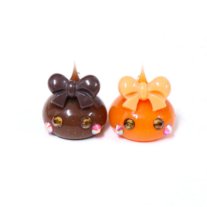 くすみブラウンほっぺちゃんめじるしキーホルダー
