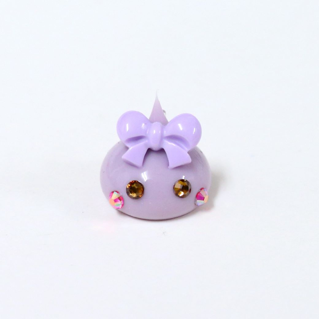 くすみパープルほっぺちゃんめじるしキーホルダー
