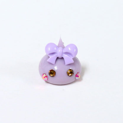 くすみパープルほっぺちゃんめじるしキーホルダー