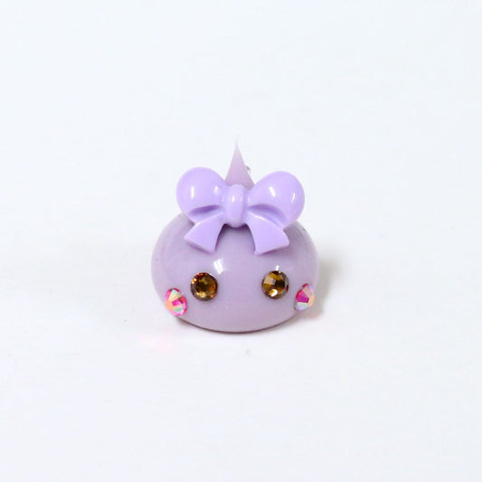 くすみパープルほっぺちゃんめじるしキーホルダー