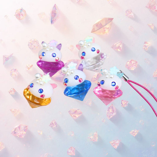 白ラメ／フェアリーほっぺちゃんジェム／ストラップ