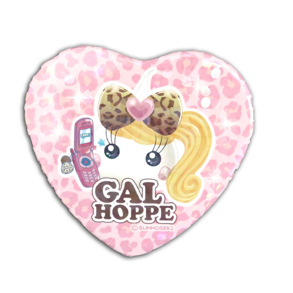 白ギャルほっぺちゃんハート缶バッジ