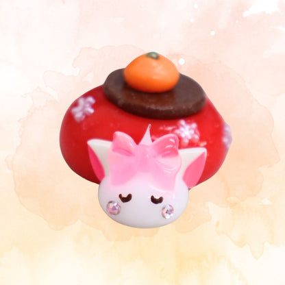 こたつで丸くなるミニ猫ほっぺちゃん オブジェ