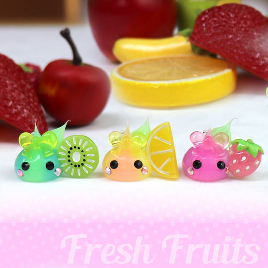 ネオンカラー／フルーツ持ちマーブルほっぺちゃんストラップ／1個売り