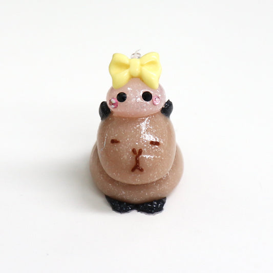 石川限定／カピバラ乗りミニほっぺちゃんストラップ