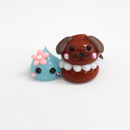 高知限定／土佐犬と並んだほっぺちゃんオブジェ