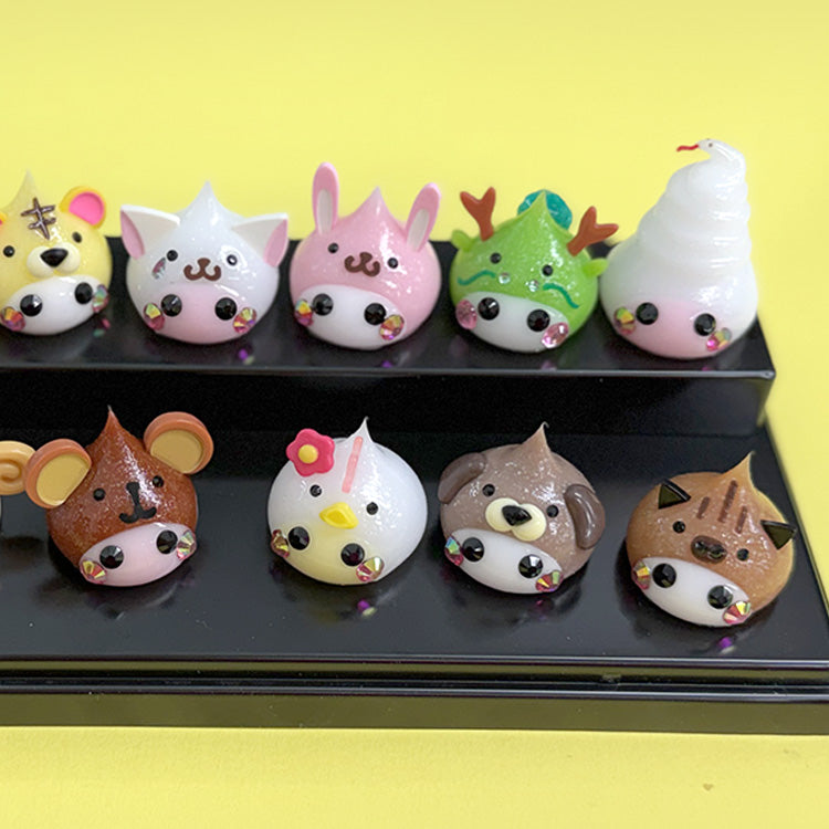 十二支デカほっぺちゃんと猫デカほっぺちゃん（13個セット）