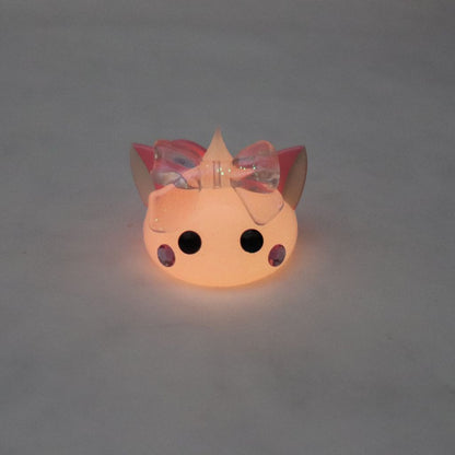 ニャオンカラーメガほっぺちゃん☆蓄光桃色キャット オブジェ