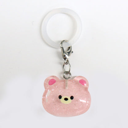 キラキララメ入りクマフェイスめじるしチャーム