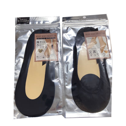 【送料無料】黒／肌にも優しい脱げないフットカバー　3足セット
