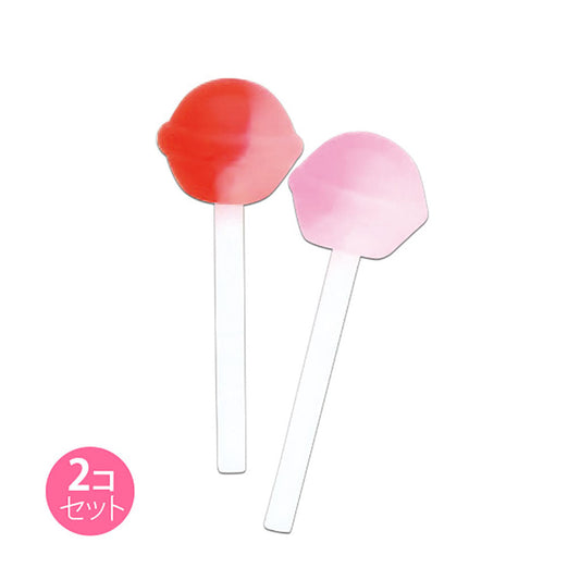 赤＆ピンク／キャンディオブジェ２個セット