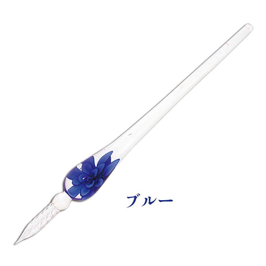 ブルー／お花入りガラスペン