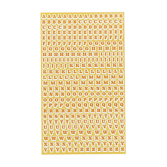 黄色／小さめシンプルアルファベットシール
