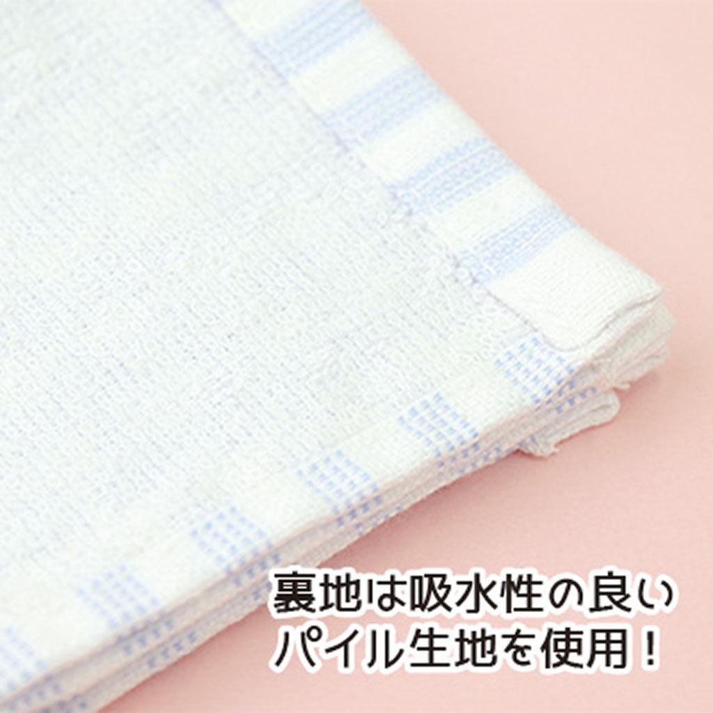 お花刺繍入りガーゼ裏パイルハンカチ／１枚売り