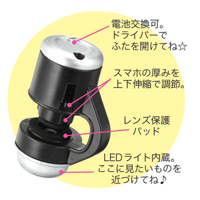 スマホ用ミニ顕微鏡レンズ